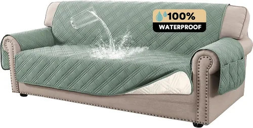 Miniatura 9 de PrinceDeco - Funda para sofá reclinable 100% impermeable, funda para sofá para sala, protector de muebles resistente al agua con correas elásticas