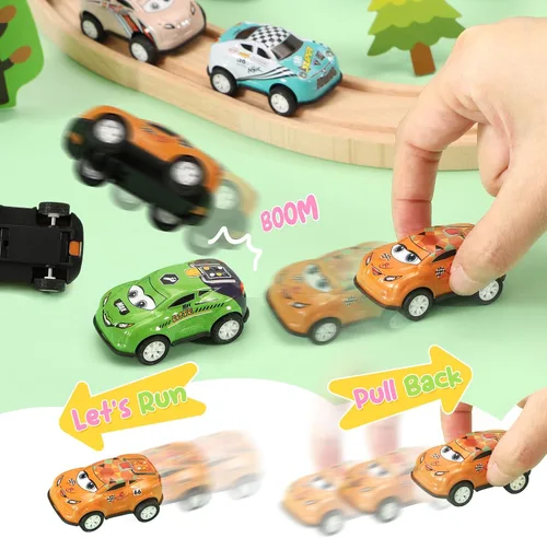 Miniatura 4 de SevenQ Coches de Juguete para Niños de 4-8 Años, Juego de 30 Piezas de Coches de Retroceso con Bolsas de Almacenamiento, Recuerdos de Fiesta