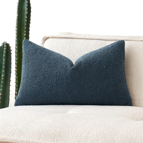 Miniatura 18 de MIULEE Funda de almohada texturizada con diseño de boucle, color azul aguamarina, funda de almohada lumbar sólida, decorativa de primavera, suave