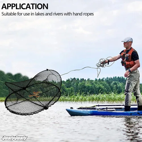 Miniatura 6 de QualyQualy 2 trampas para cangrejos para cangrejos azules, trampas para cangrejos azules para cangrejos de río para cangrejos para cangrejos, dos