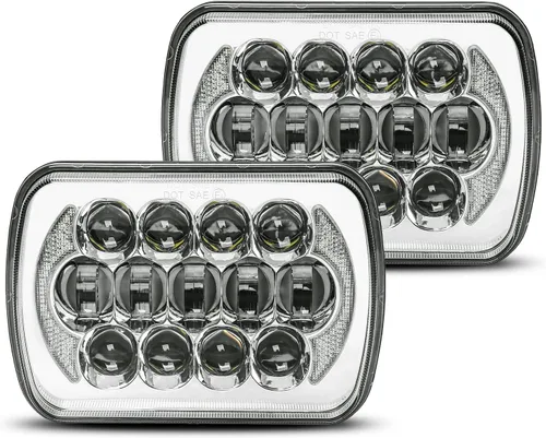 Miniatura 8 de LX-LIGHT 105W 1000% Brillante Faros LED Negros H6054 5x7 7x6 DRL Antirreflejos Haz Sellado Alto/Bajo Compatible con Jeep Wrangler YJ Cherokee XJ