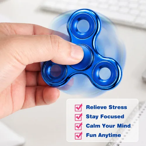 Miniatura 2 de Fidget Spinners 2 unidades, juguete de metal para aliviar el estrés, giro silencioso de alta velocidad, reducción de enfoque y ansiedad, juguetes