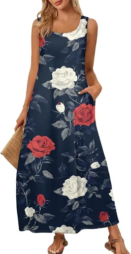 Miniatura 40 de Vestidos de iglesia para mujer 2025, casual, holgado, sin mangas, largo, fluido, vestido de verano con bolsillos