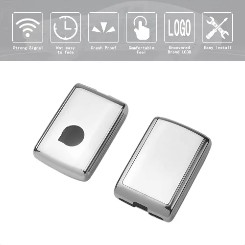 Miniatura 3 de Funda para llavero inteligente de poliuretano termoplástico plateado compatible con Volvo S90 V90 XC40 XC60 XC90 lateral 3 4 botones entrada sin