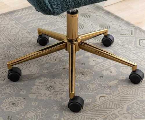 Miniatura 8 de SSLine Silla de escritorio de piel sintética, moderna y bonita, silla de oficina, cómoda silla giratoria de tela de peluche, silla de escritorio