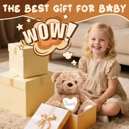 Miniatura 7 de Oso de peluche personalizado con nombre bordado, oso de peluche personalizado, juguetes de oso de peluche personalizados para bebé, regalos