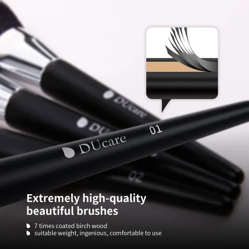 Miniatura 5 de DUcare Juego de 32 brochas de maquillaje de grado profesional, ultra suave, base sintética, contorno en polvo, rubor, corrector de ojos, sombra