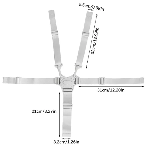 Miniatura 2 de Correas universales para silla alta, correa de seguridad para bebés de 5 puntos, arnés ajustable, correa de seguridad para bebé, para cochecito
