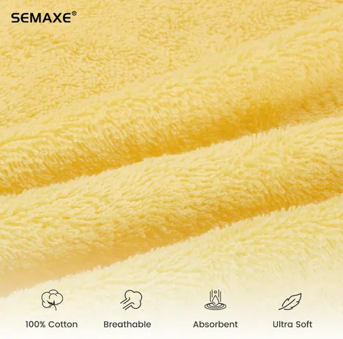 Miniatura 3 de SEMAXE Paquete de 12 toallas de mano para baño, toallas 100% algodón con bucles para colgar, suaves y altamente absorbentes, juego de toallas