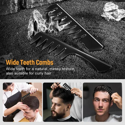 Miniatura 6 de Juego de peines y cepillos para cabello de hombre STYLEMATE - Cepillo de volumen con rodillo, peines para peinados tipo Pompadour, Slicked-back