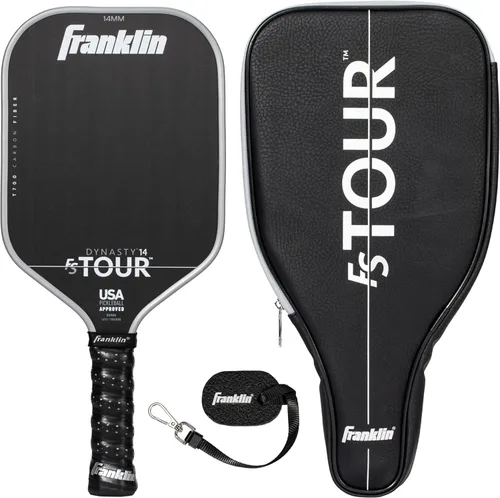 Miniatura 10 de Juego de pala de pickleball profesional Franklin Sports - Pala de fibra de carbono serie FS Tour, cubierta + borrador - 14mm + 16mm Rosado