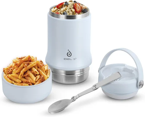 Miniatura 13 de Ideus Termo de sopa con cuchara plegable y cuenco de 20 onzas, lonchera Bento todo en uno aislada de acero inoxidable a prueba de fugas, contenedor