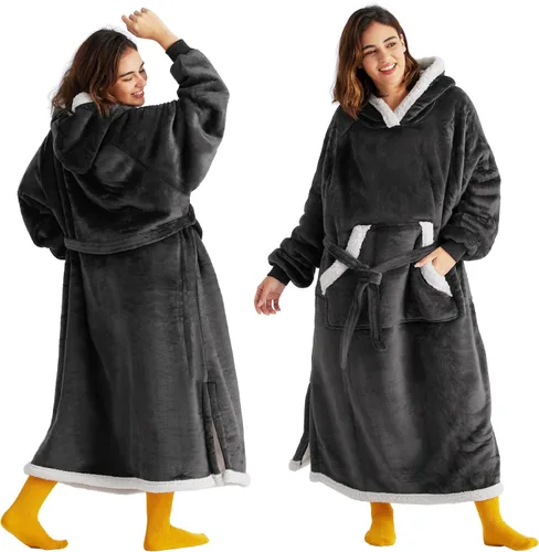 Miniatura 12 de Bedsure Manta Ponible con Capucha, Cómoda Sudadera Manta Larga con Capucha como Regalos de Sudadera para el Día de las Madres para Mamá Mujeres