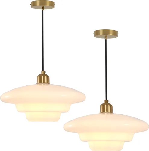 Miniatura 15 de Luces colgantes de globo de cristal, 1 luz, lámpara colgante de isla de cocina, estilo moderno de mediados de siglo, candelabro dorado de granja