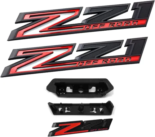 Miniatura 5 de Paquete de 3) 2019-2024 Paquete de 2 emblemas Z71 todoterreno para capó Plus rejilla Z71 todoterreno Compatible con Silverado 84632695 84384428 Todo