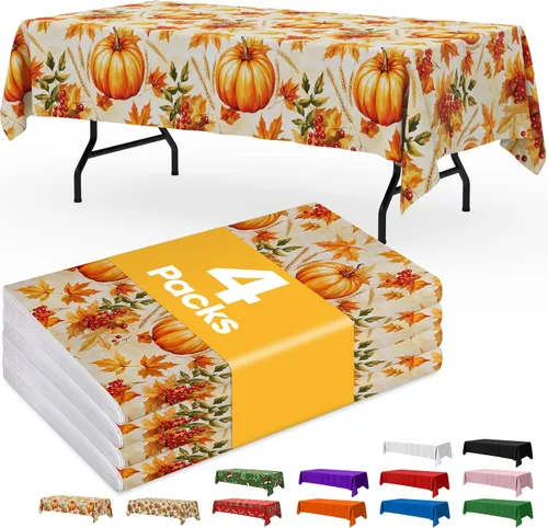 Miniatura 35 de Niuara Mantel de bandera estadounidense, paquete de 4 manteles patrióticos desechables de 54 x 108 pulgadas para mesas de 6 pies, decoraciones del 4