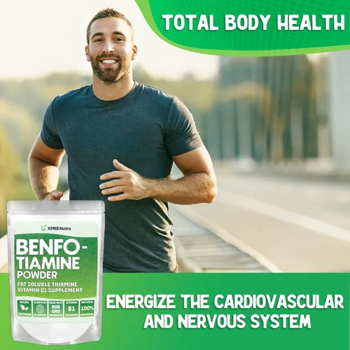 Miniatura 4 de XPRS Nutra Benfotiamina en polvo (tiamina) - Suplemento soluble en grasa de tiamina feliz corazón - vitamina B1 avanzada benfotiamina para un