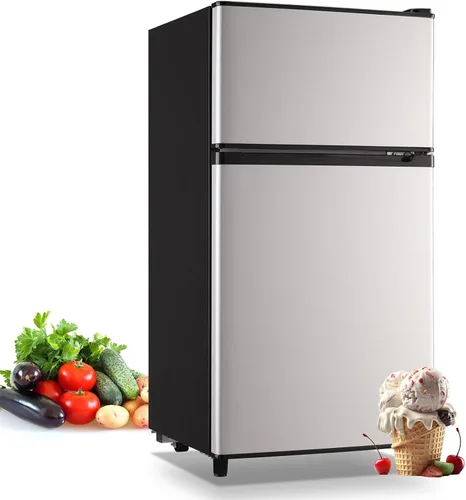 Miniatura 9 de WANAI Refrigerador compacto de 3.5 pies cúbicos de doble puerta con congelador, refrigerador pequeño con 7 modos TEMP, ahorro de energía, bajo ruido