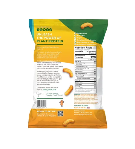 Miniatura 2 de Pnuff Crunch Puffs de Mantequilla de Maní - Bocadillos saludables, aperitivos bajos en calorías, aperitivos sin gluten, veganos, ricos en proteínas