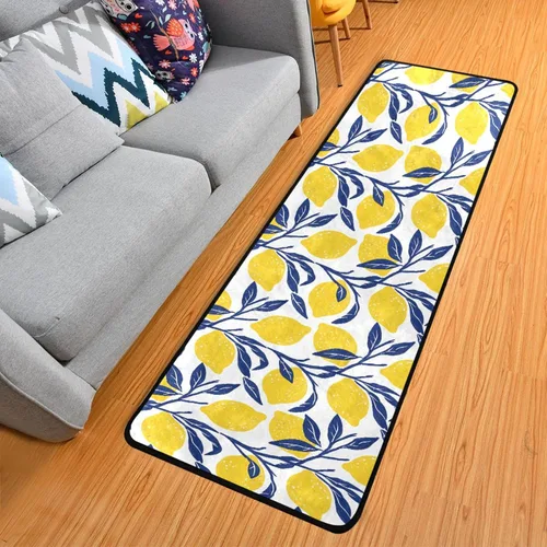 Miniatura 17 de MNSRUU Alfombra larga para pasillo colorido conchas en azul interior exterior alfombra antideslizante entrada alfombra para pasillo cocina piso 72 x