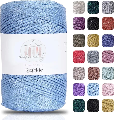 Miniatura 58 de Makromecity, 2 carretes de cordón de macramé de poliéster de 2 mm x 250 yardas (750 pies) de 2 mm de cordón de polipropileno para macramé, ideal