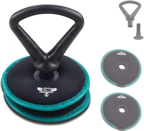 Miniatura 10 de Hyperwear SoftBell - Juego de pesas rusas ajustables, discos de peso suaves recubiertos de vinilo con base de goma, equipo versátil de gimnasio
