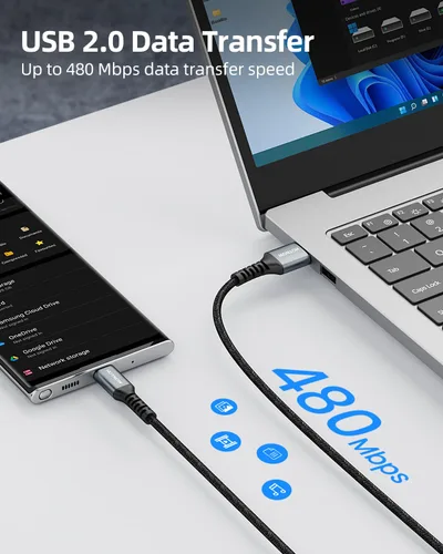 Miniatura 3 de Cable corto USB A a USB C de 0.5 pies, paquete de 3 cables USB C de 6 pulgadas de carga rápida 3A para iPhone 17 16 15, Samsung Galaxy S24 S23 S11
