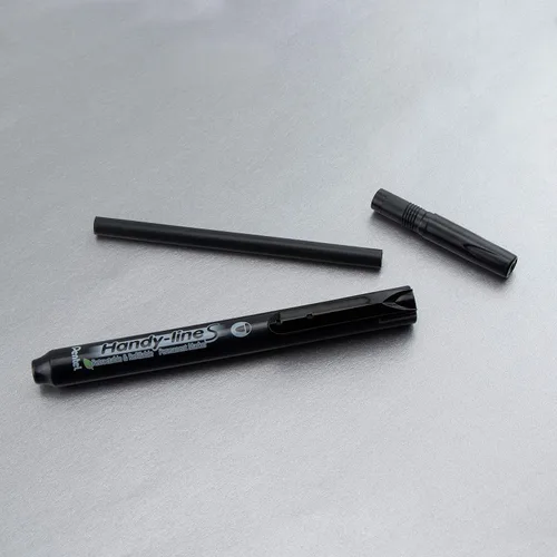 Miniatura 6 de Pentel Handy-line S - Marcador permanente retráctil y recargable, punta de bala, barril negro, tinta negra, caja de 12 unidades (NXS15-A)