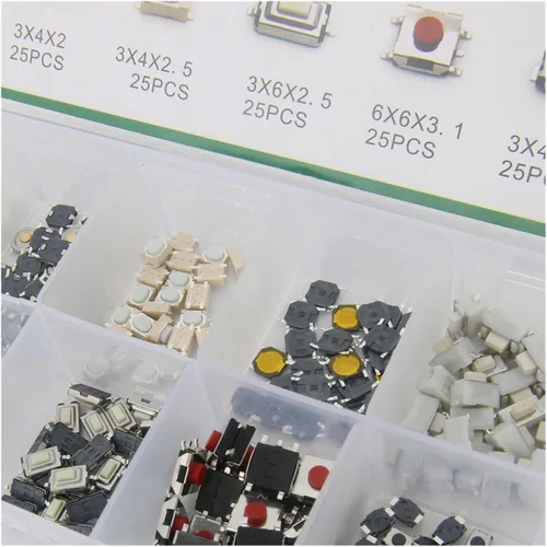 Miniatura 5 de 250 piezas/1 juego de 10 tipos de tabletas de control remoto para coche duradero, interruptor de botón movible, botón de llave de coche, micro