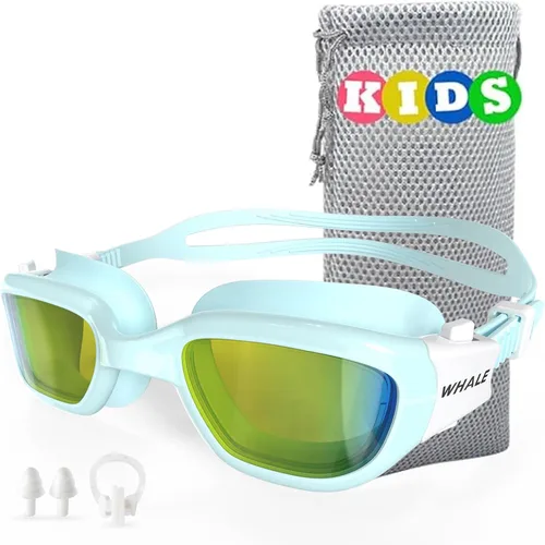 Miniatura 7 de Whale Gafas de natación para niños, cómodas gafas de natación polarizadas UV400 antivaho adecuadas para edades de 6 a 14 años