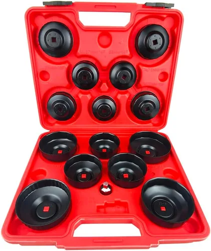 Juego de llave de filtro de aceite de 15 piezas, kit de herramienta de enchufe de extracción de filtro compatible con Toyota, Lexus, Audi, Porsche,
