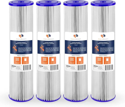 Miniatura 9 de Aquaboon Cartucho de filtro de agua de sedimento plisado para toda la casa, 1 micrón, repuesto de filtro de pozo de 20 x 4.5 pulgadas, compatible