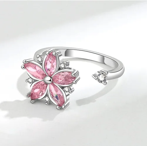 Miniatura 2 de Anillo de plata 925, anillos de plata ajustables para mujer, anillos de pulgar abiertos, anillos de circonio, anillos ajustables, anillos abiertos