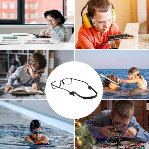 Miniatura 7 de lvvfit Correa de silicona antideslizante para gafas, retenedores para gafas deportivas, correas elásticas suaves para lentes de sol, para niños