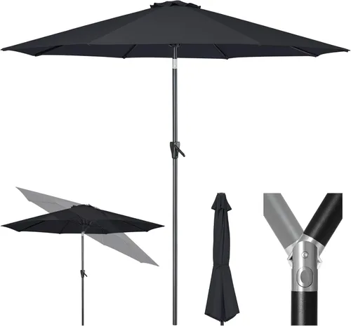 Miniatura 9 de Tempera Patio Market - Sombrilla de mesa para exteriores con botón de inclinación y manivela, sombrilla grande con poste resistente y toldo Ladrillo