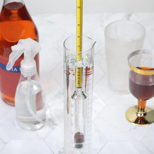 Miniatura 3 de Kit de Prueba Hidrómetro Alcohol Chengu 0-200 Prueba con Cilindro de Vidrio, Cepillo y Paño de Limpieza, Alcoholímetro para Destilar Moonshine