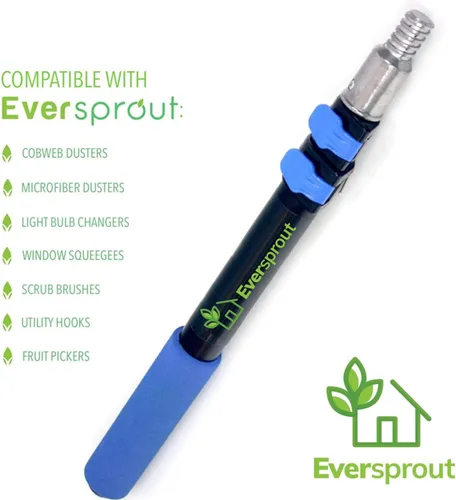 Miniatura 7 de EVERSPROUT Plumero de microfibra flexible de 3 pies para techo y ventilador, flexible para limpiar cualquier aspa, cabezal de cepillo extraíble