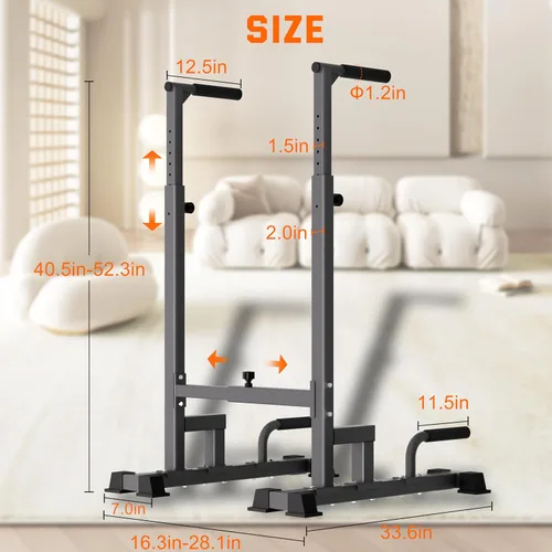 Miniatura 4 de Dip Bar Attachment for 2"x2" Squat Rack, Heavy Duty Power Rack Attachment with 5/8" or 1" Hole
