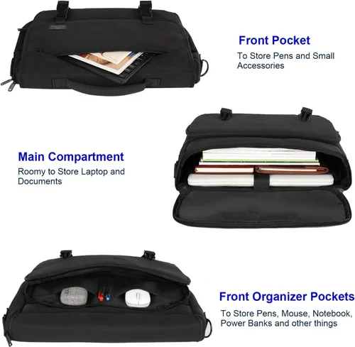 Miniatura 2 de MATEIN Bolsa tipo mensajero para hombres, mochila escolar para adolescentes, ligera de 17.3 pulgadas, maletín para laptop grande, bolsa cruzada