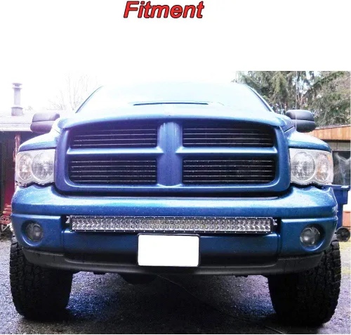 Miniatura 4 de Compatible con Dodge Ram 2500 3500 2003-2020 Soportes de montaje de rejilla de parachoques ocultos para barra de luz LED recta de 22'' 32'' 42