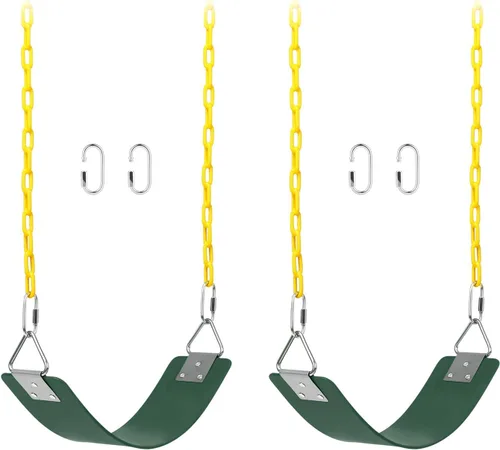 AGPTEK Juego de columpios, asiento con cadenas antioxidantes de 66 pulgadas con revestimiento termoplástico, soporta 250 libras, accesorios de cojín