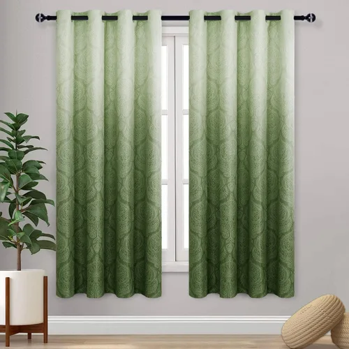Miniatura 89 de DWCN - Cortinas blackout para dormitorio, diseño de damasco con aislamiento térmico y ojales, para sala de estar, juego de 2 paneles de cortina Gris