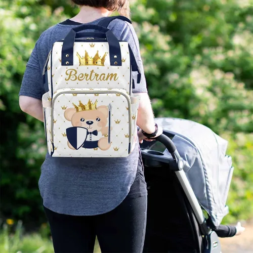 Miniatura 5 de Newcos Bolsa de pañales personalizada para lactancia, bolsa de pañales para bebé, mochila de viaje casual para mamá, Mochilas Daypack 1024-8