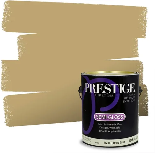 Miniatura 232 de PRESTIGE Paints Exterior Paint and Primer In One, 1-Gallon, Satin, Comparable Match of Benjamin Moore* Royal Linen* 931BM-PCM
