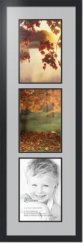 Miniatura 100 de ArtToFrames Marco de fotos tipo collage con estera doble con 3 aberturas de 5x7 y marco negro satinado Uva