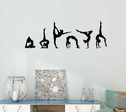 Miniatura 4 de Calcomanías de pared de gimnasia para niñas, arte de vinilo deportivo, arte de pared para habitación de los niños, decoración de pared para niñas