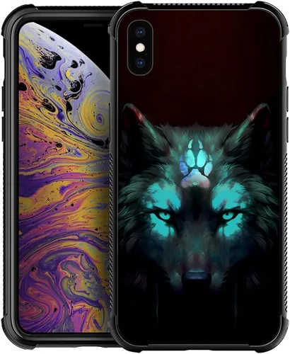 Miniatura 27 de CARLOCA Funda compatible con iPhone 13 Pro, diseño gráfico de identidad negra espiritual lobo, a prueba de golpes, antiarañazos, para iPhone 13 Pro