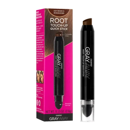 Miniatura 5 de Clairol Polvo de ocultación temporal de retoque de raíz, color de cabello castaño medio, 0.07 onzas (paquete de 1) y barra rápida de retoque de raíz