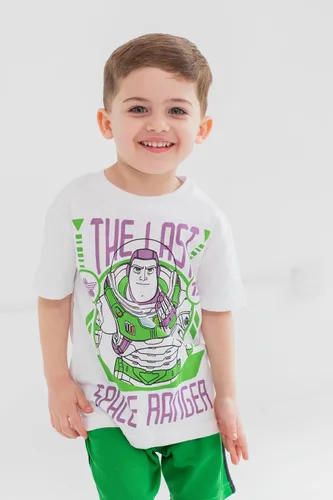 Miniatura 2 de Disney Pixar Toy Story Woody Buzz Lightyear Bo Peep Rex - Conjunto de camiseta atlética y pantalones cortos de malla, para bebés y niños pequeños