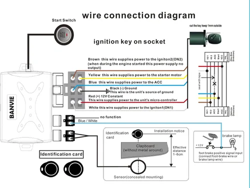 Miniatura 7 de Sistema de Alarma de Coche RFID Botón de Arranque con Pulsador y Sistema de Entrada sin Llave para Vehículo Protección de Arranque de Doble Capa
